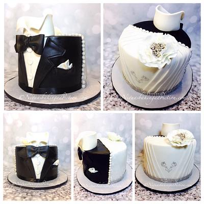 Half Wedding Dress Half Tuxedo Cake - Cake by Cake'D By Niqua