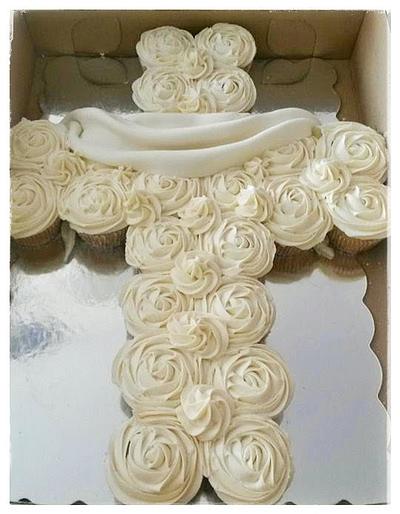 cross cupcake cake - Cake by  Pink Ann's Cakes