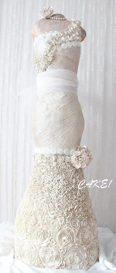 4 Foot Tall Wedding Dress Cake  - Cake by Cake! By Jennifer Riley 