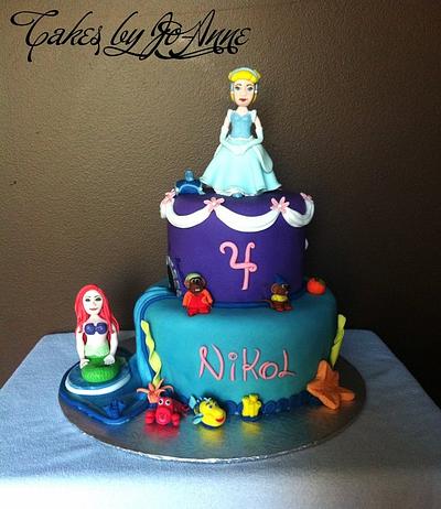 Disney's Princess- Cinderella and Ariel - Cake by Cakes by Jo-Anne