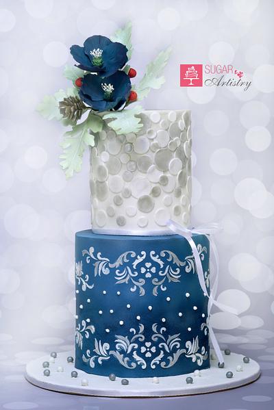 Lady Blue Wedding Cake - Cake by D Sugar Artistry - cake art with Shabana