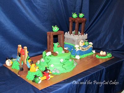 Playable Angry Birds Grooms Cake - Cake by opccakes