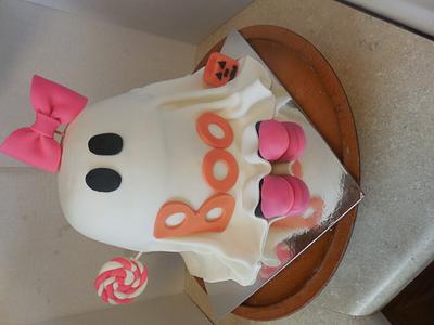 Lil Bit Halloween Ghost cake - Cake by NikkiBakesCakes