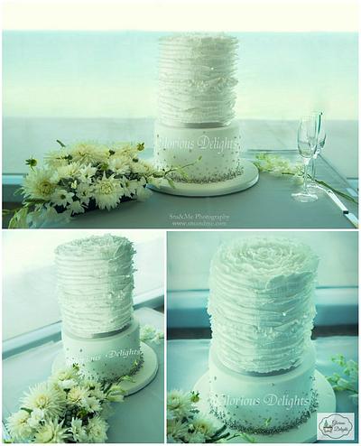Bubbles and Ruffles Wedding Cake - Cake by Glorious Delights