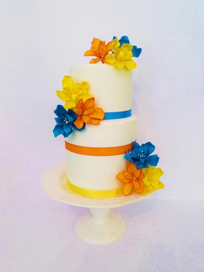 Summer Wedding Anniversary - Cake by Kickshaw Cakes
