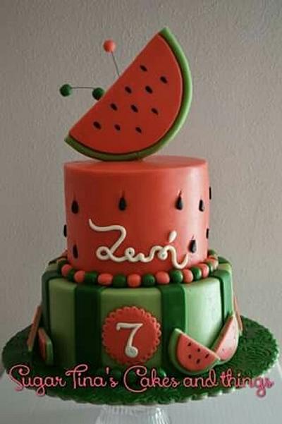watermelon cake - Cake by SugarTina's Cakes and things