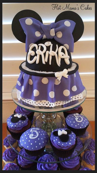 Purple Minnie Mouse cake for Erika!  - Cake by Hot Mama's Cakes