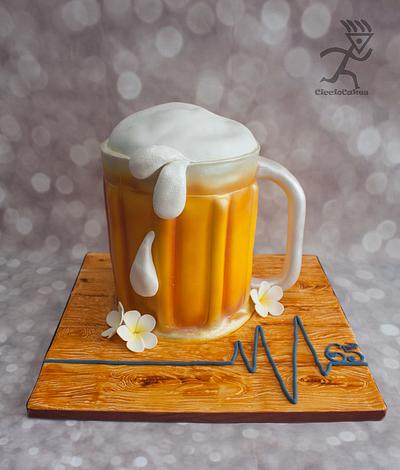 Beer Handle for a Lady Publican with Frangapani  - Cake by Ciccio 