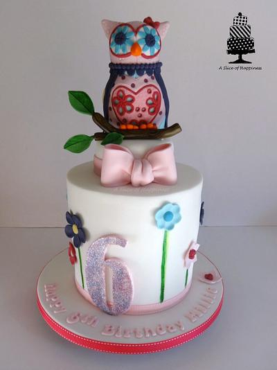 Millie's Owl - Cake by Angela - A Slice of Happiness