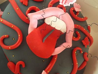 Rolling stones & Butterflies  - Cake by Tracey