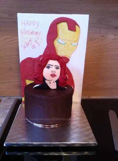 Black Widow/Iron Man Cake  - Cake by EdiblePassionAtelier
