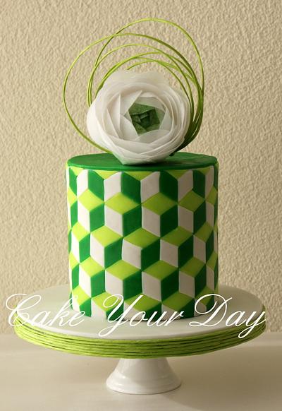 Wedding Cake Green Shades.  - Cake by Cake Your Day (Susana van Welbergen)