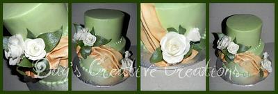 Sage with white roses - Cake by Day