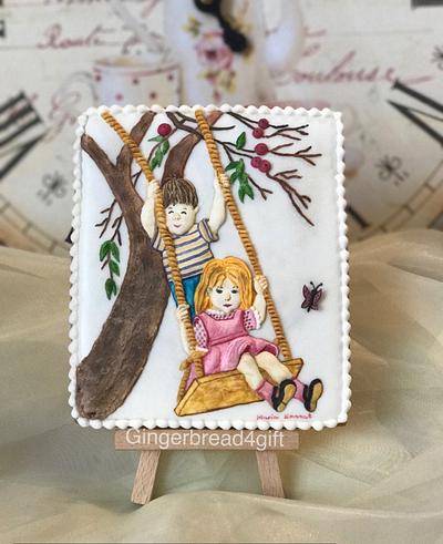 Children on swing - Cake by Maria