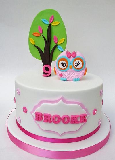 Pink Owl Cake - Cake by eunicecakedesigns
