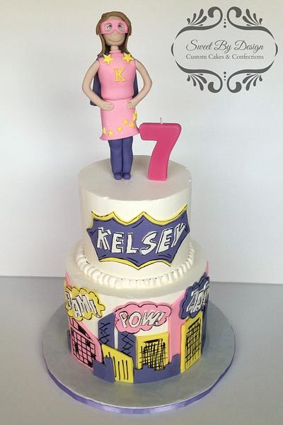 Superhero Girl Birthday Cake - Cake by SweetByDesign
