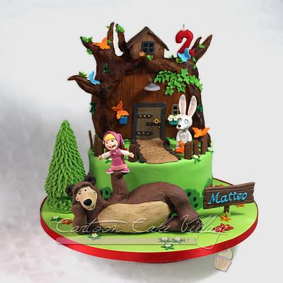 Masha and the Bear - Cake by Eliana Cardone - Cartoon Cake Village
