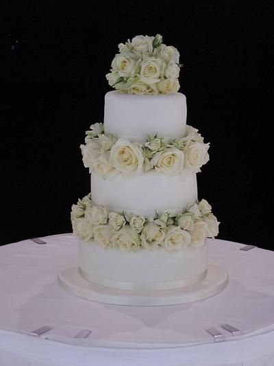 White Rose Wedding Cake - Cake by rockbakehouse