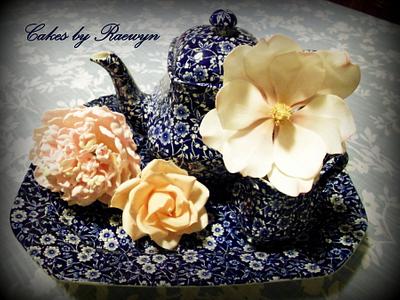 Peony, Rose and Magnolia - Cake by Raewyn Read Cake Design