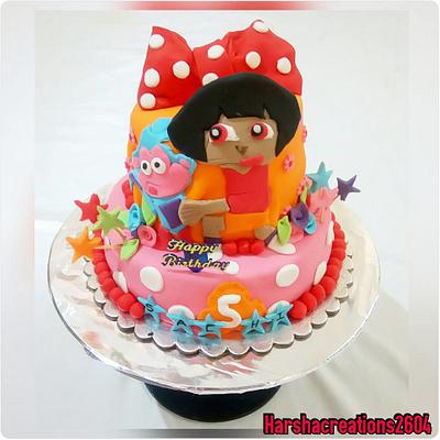 dora the explorer themed cake :) - Cake by harshacreations2604