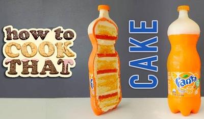 Easy Fanta Bottle Cake with Fizzy Fanta Flavoured Chocolate - Cake by HowToCookThat