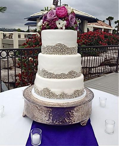 Silver dragee Wedding Cake - Cake by manda