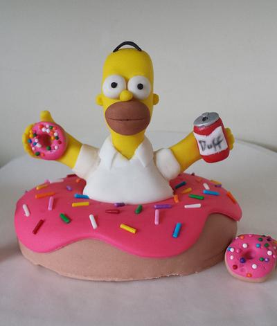 Homer Simpson cake topper - Cake by Jenn Szebeledy  ( Cakeartbyjenn_ )