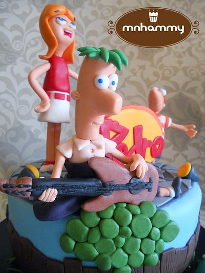 Phineas and Ferb (and Candace) - Cake by Mnhammy by Sofia Salvador