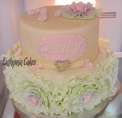 Rainbow Ruffle Birthday Cake - Cake by Eva