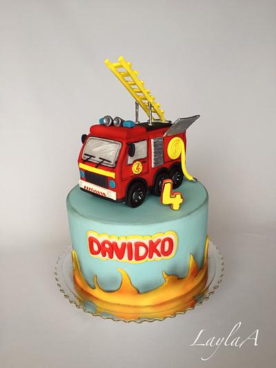 Fire truck  - Cake by Layla A