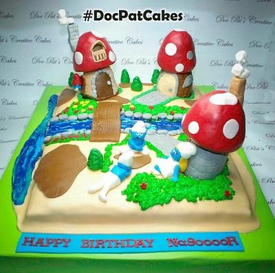 Smurf Village Themed Cake - Cake by Doc Pat