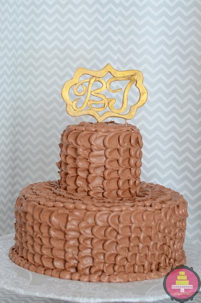 Spooned Monogram Reception Cake - Cake by Radhika Bhasin