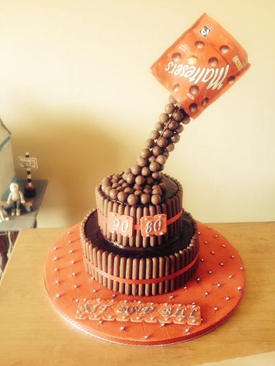 Chocolate malteser gravity defying cake - Cake by maud
