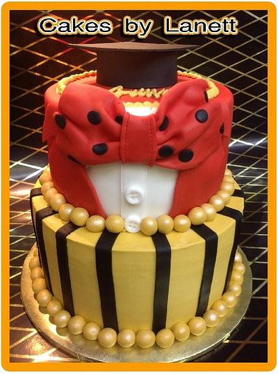 Bow Tie Tuxedo Graduation Cake - Cake by Lanett