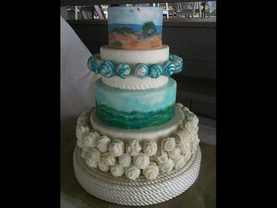 My sisters's beach wedding cake - Cake by Margarida Myers