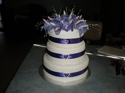 Calla Lilly Wedding Cake - Cake by Sugarart Cakes