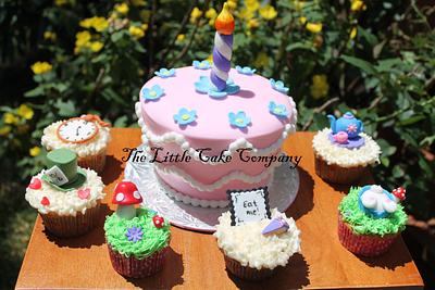 Alice in Wonderland theme cake/cupcakes - Cake by The Little Cake Company