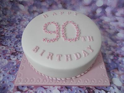 90th birthday cake. - Cake by Karen's Cakes And Bakes.
