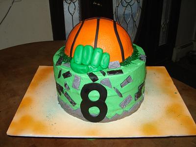 Basketball/Hulk  - Cake by Chris Jones
