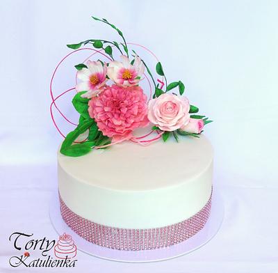 Cake with flowers - Cake by Torty Katulienka
