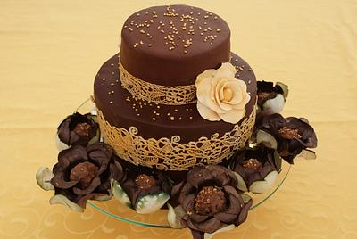 Brown and Gold - Cake by Lia Russo