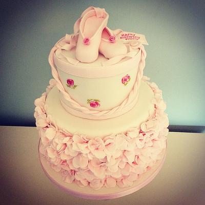 Ballet Shoe and Ruffle Birthday Cake  - Cake by Samantha Tempest