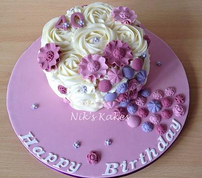 Rosewater Vintage Buttons  - Cake by Nikskakes