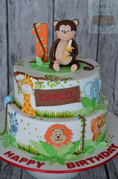 "Jungle" 1st birthday cake - Cake by designed by mani