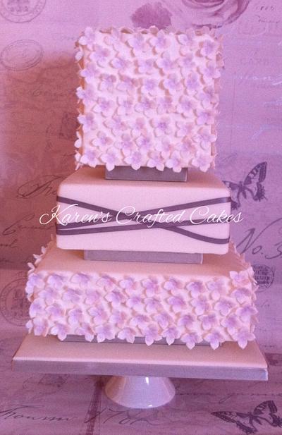 Hydrangea Wedding Cake - Cake by Karens Crafted Cakes