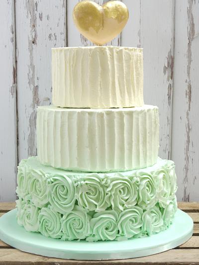 Sophie Mint Green Frosted Wedding Cake - Cake by Scrummy Mummy's Cakes