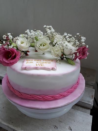  cake with flowers - Cake by Marti