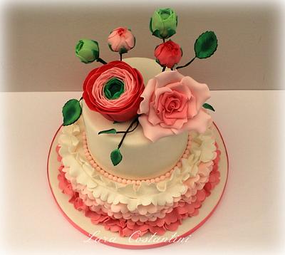 RANUNCULUS AND ROSE - Cake by Lara Costantini