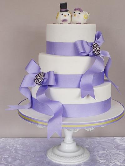 Caroline Lovebirds Wedding Cake - Cake by Scrummy Mummy's Cakes