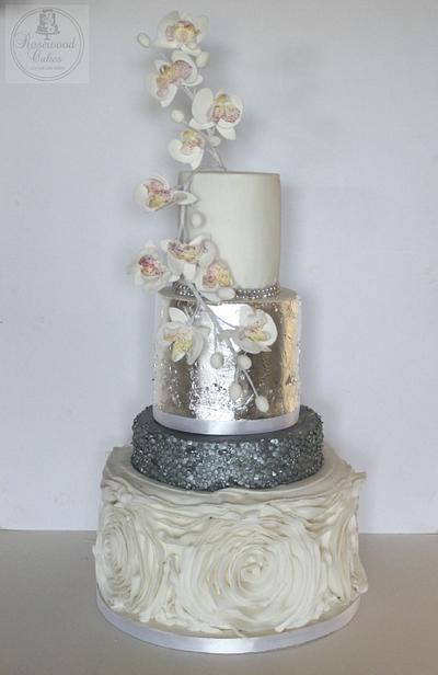 Silver Orchid Ruffles - Cake by Rosewood Cakes